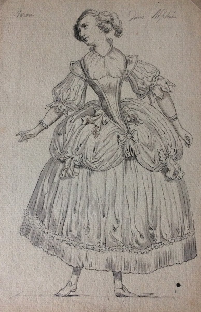 5 Costume Project Drawings For An 18th Century Opera -photo-3