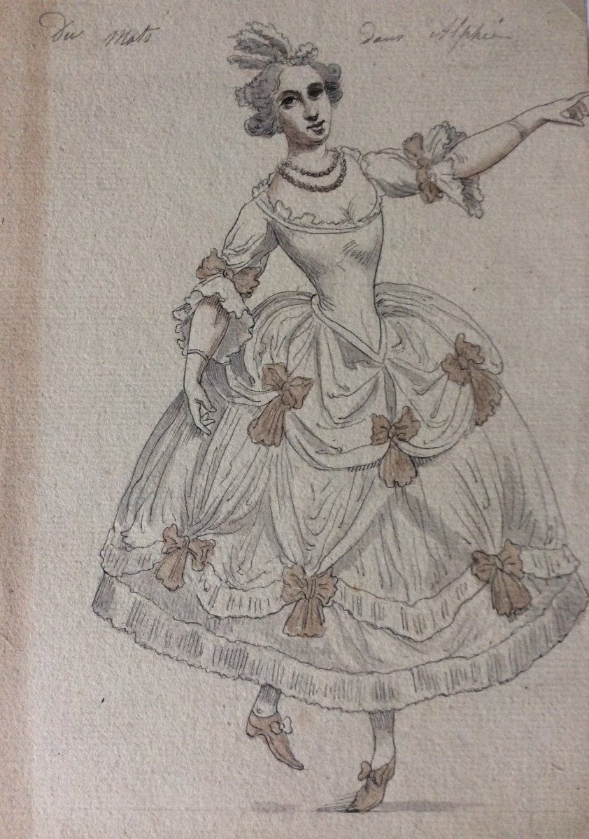 5 Costume Project Drawings For An 18th Century Opera -photo-4