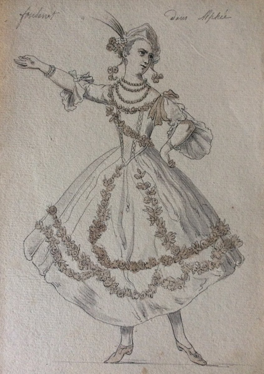 5 Costume Project Drawings For An 18th Century Opera -photo-1