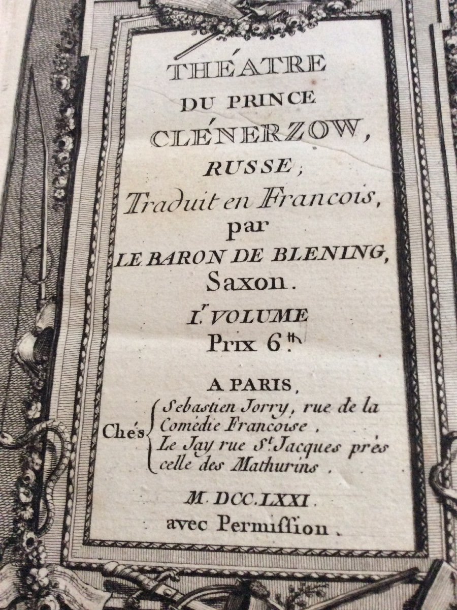 Carmontelle, The Prince Clenerzow Theater Original Edition From 1771-photo-2