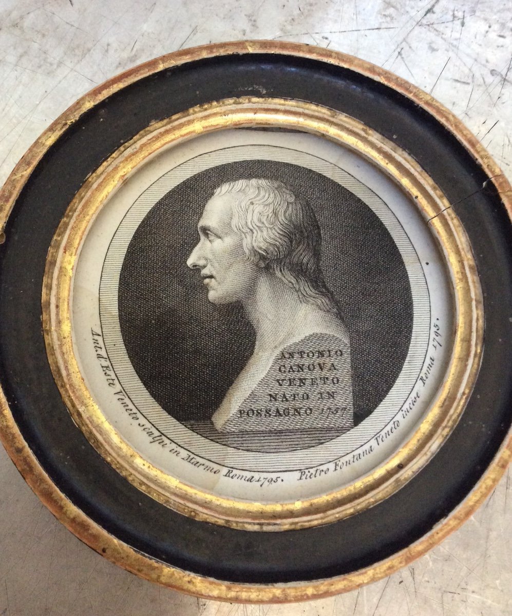 Engraving Portrait Of Antonio Canova By Pietro Fontana 1795