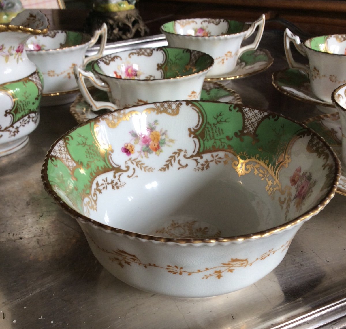 Service à Thé En Porcelaine Anglaise Vers 1880 1890-photo-2