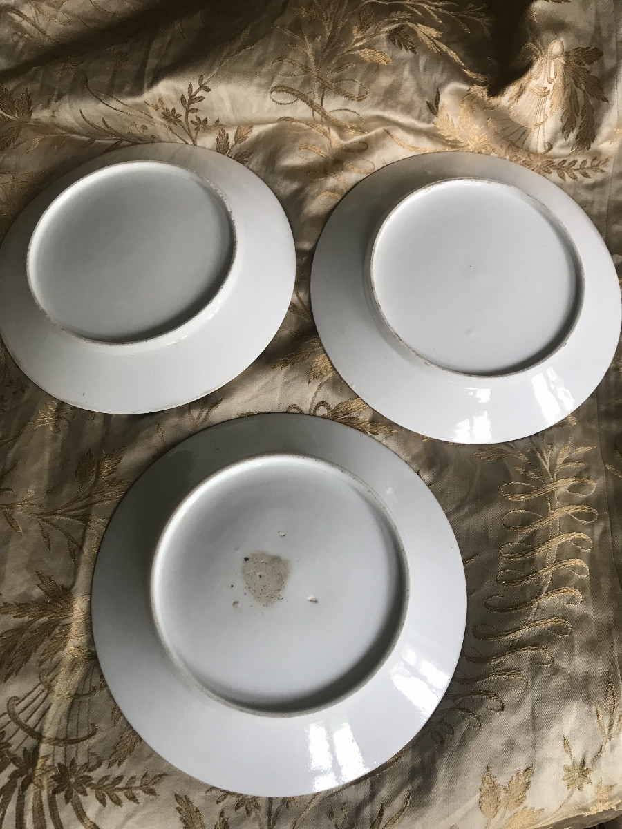 Six Plates And A Porcelain Dish With Cornflower Decoration, Late 18th Century -photo-4