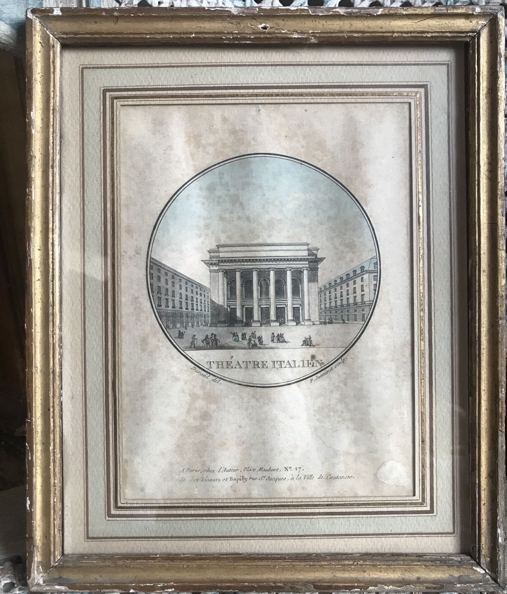 View Of The Italian Theatre, Engraving From The End Of The 18th Century -photo-2