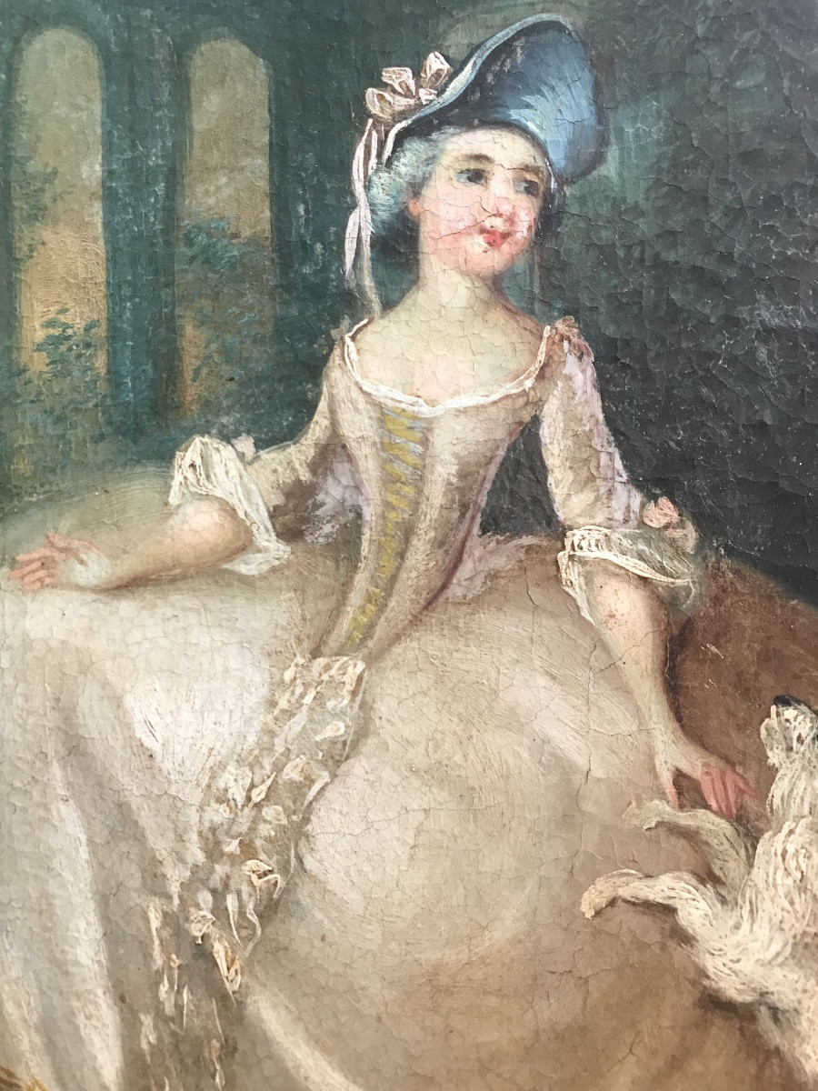 Portrait d’une élégante dans le goût de Jean Frédéric Schall vers 1780-photo-2