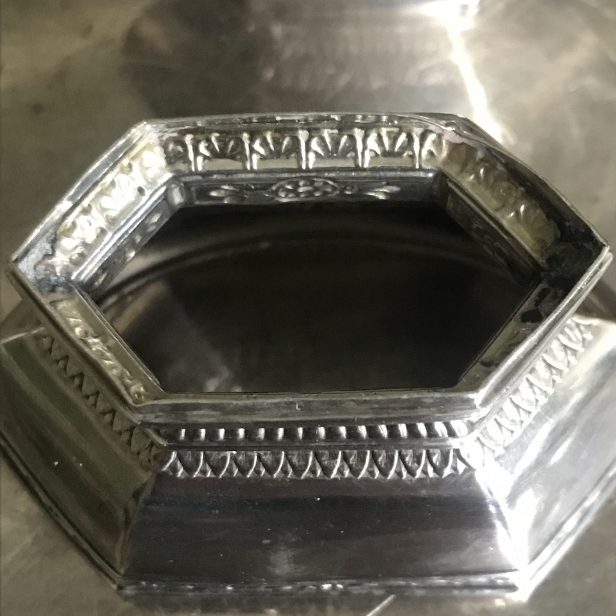 Paire de salières ou salerons XIX ème siècle en argent massif et verre-photo-4