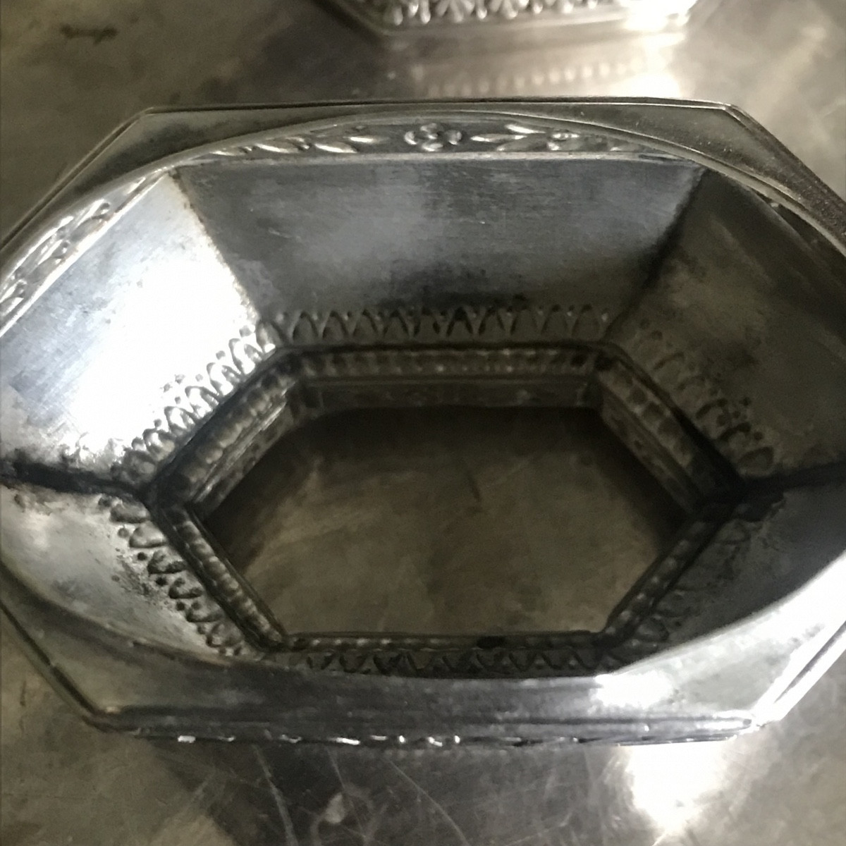 Paire de salières ou salerons XIX ème siècle en argent massif et verre-photo-1