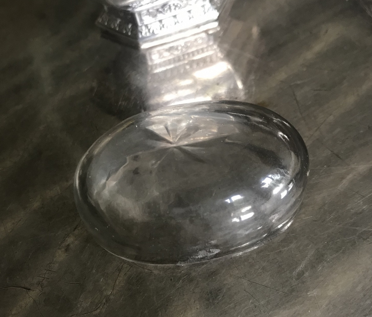 Paire de salières ou salerons XIX ème siècle en argent massif et verre-photo-2