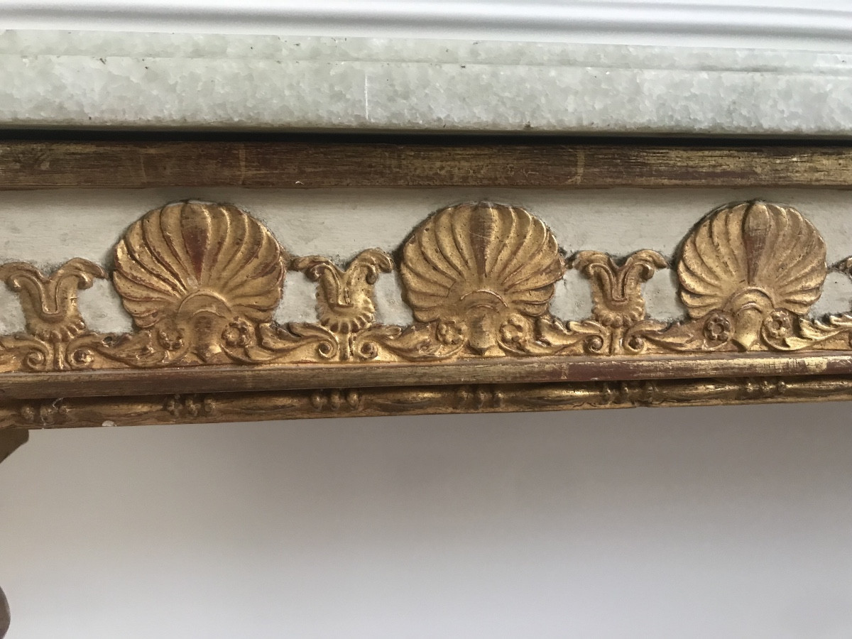 Console en bois gris et doré de style Louis XVI -photo-3