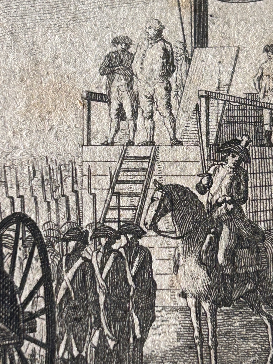 Suite de 4 gravures arrestation , jugement et exécution de Louis XVI 1792 1793 Allemagne-photo-5