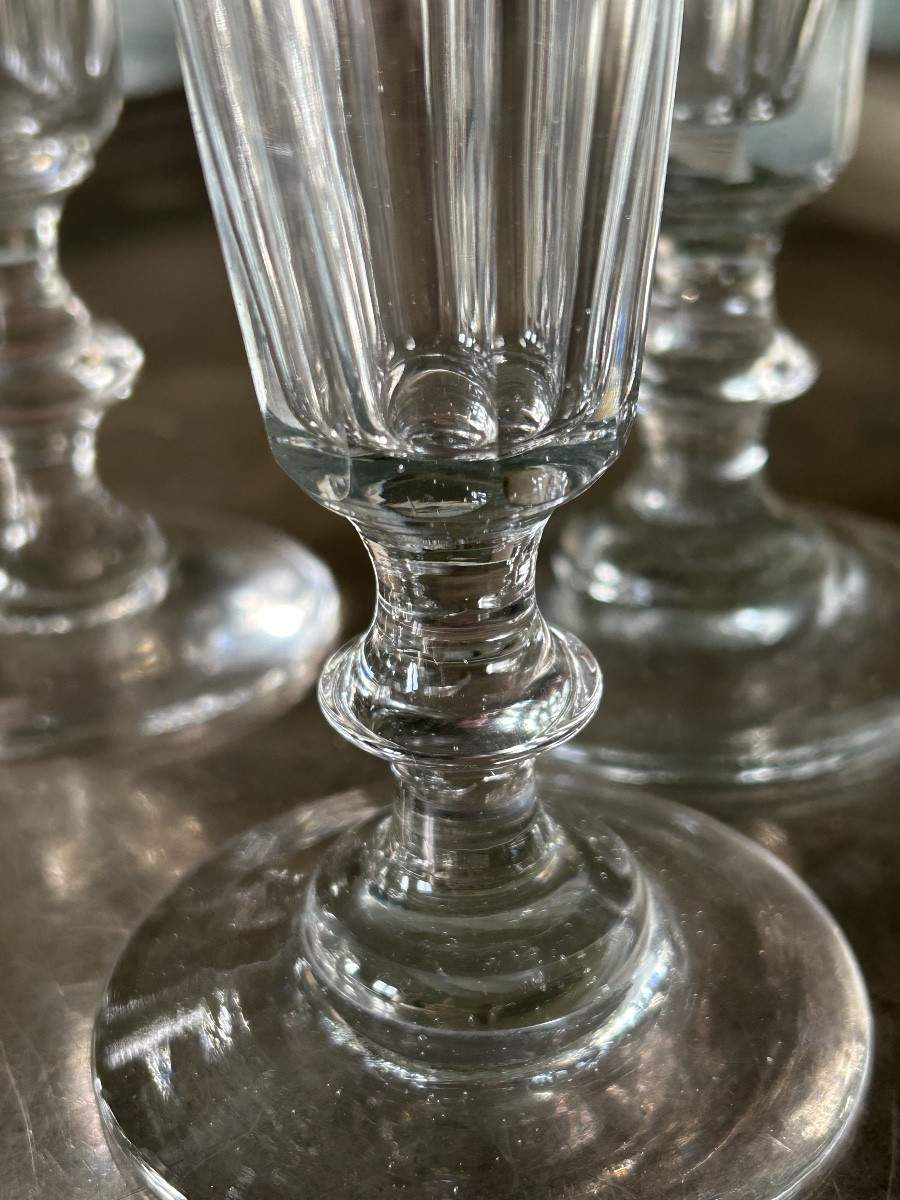 Seven Crystal Champagne Flutes From The Second Half Of The 19th Century -photo-4