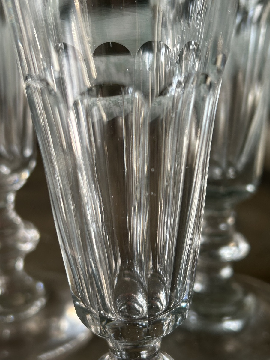 Seven Crystal Champagne Flutes From The Second Half Of The 19th Century -photo-1