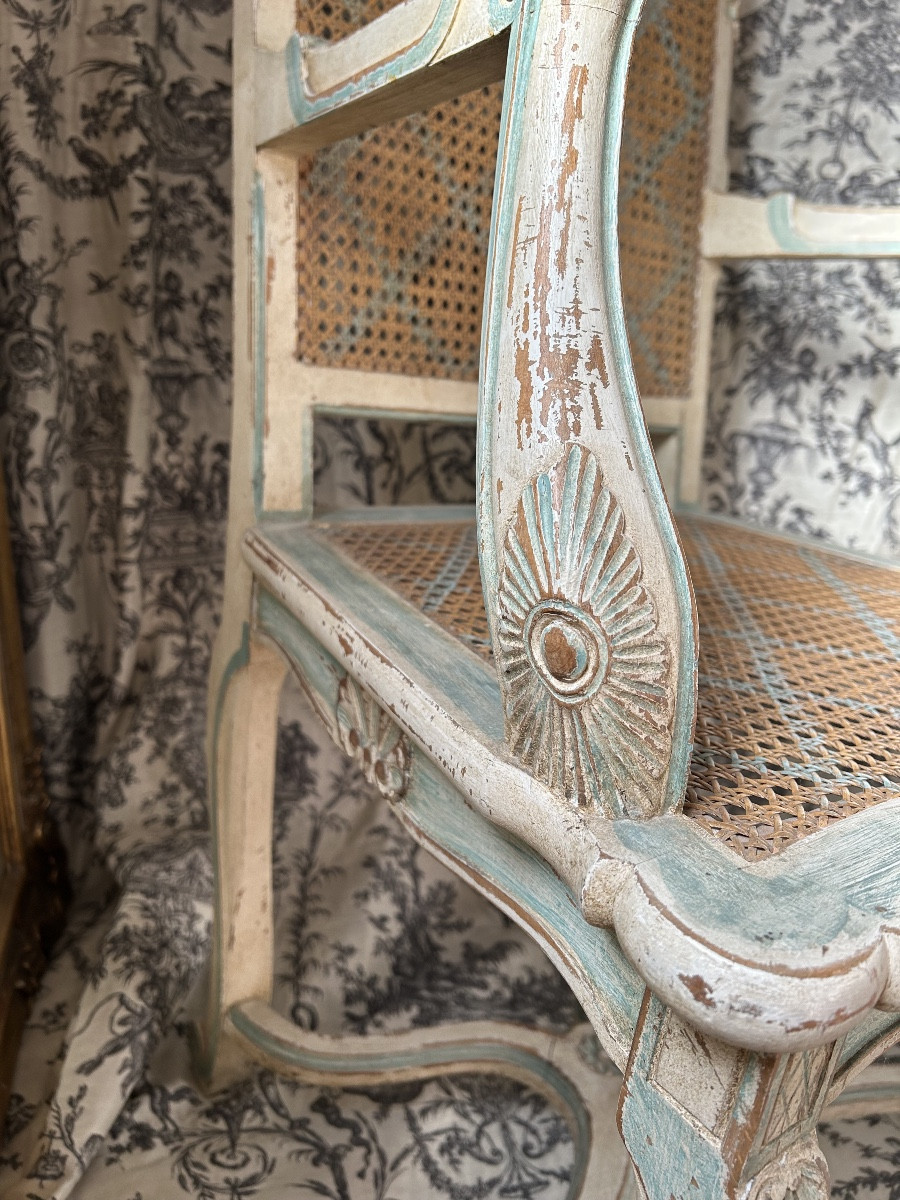 Fauteuil canné de style Régence /Louis XV-photo-3