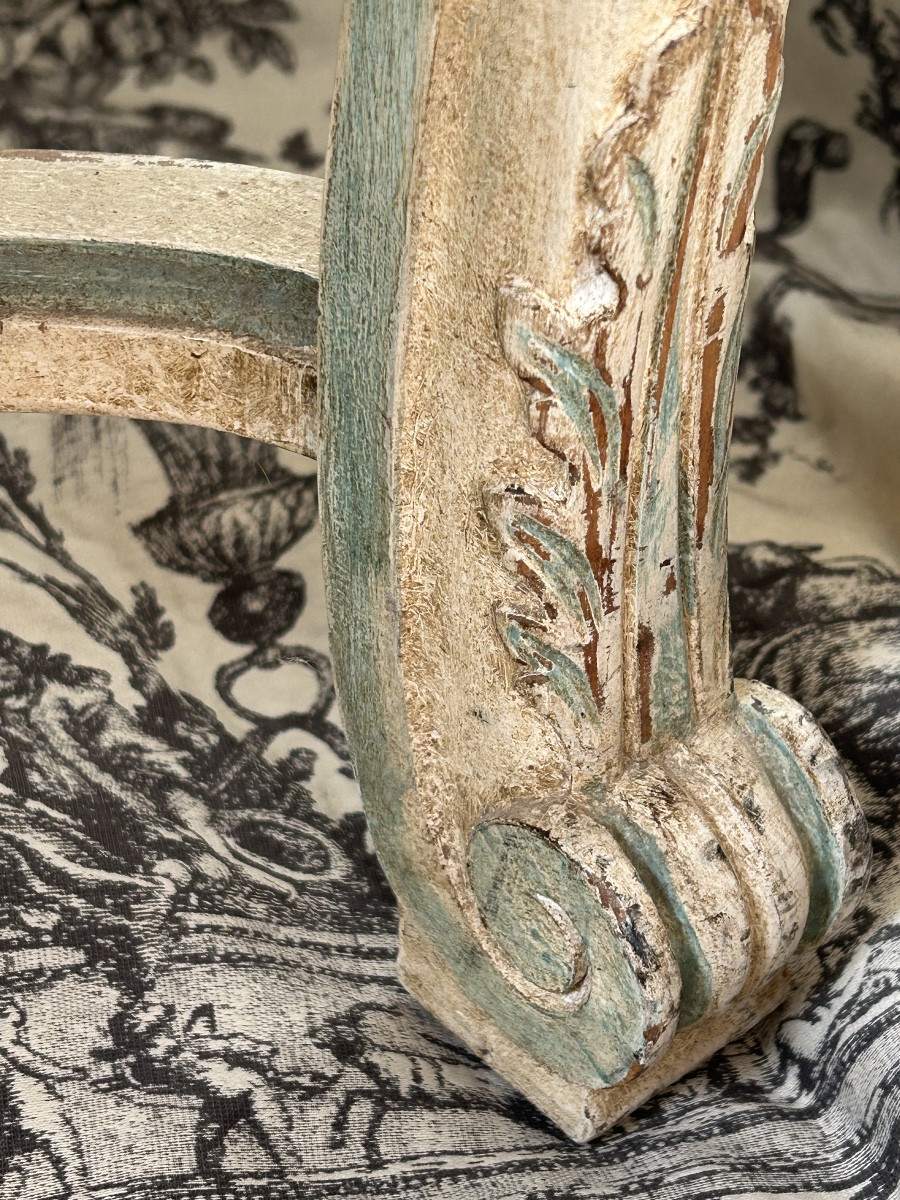 Fauteuil canné de style Régence /Louis XV-photo-3