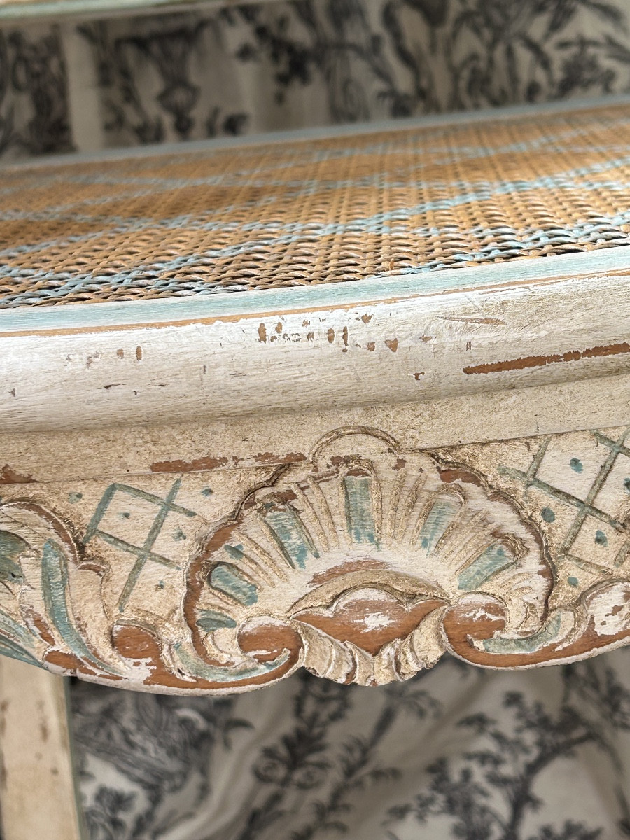 Fauteuil canné de style Régence /Louis XV-photo-4