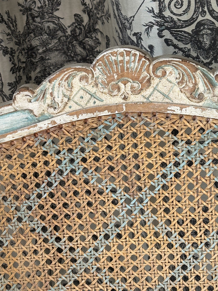 Fauteuil canné de style Régence /Louis XV-photo-5