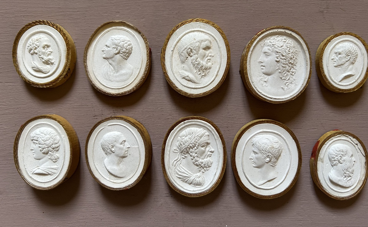 Set Of 10 Late 18th-early 19th-century Plaster Impressions