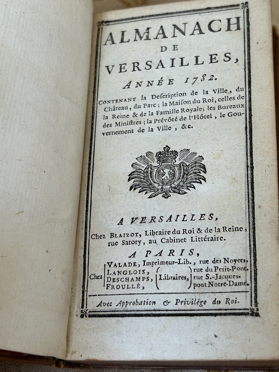 Almanach De Versailles Year 1782