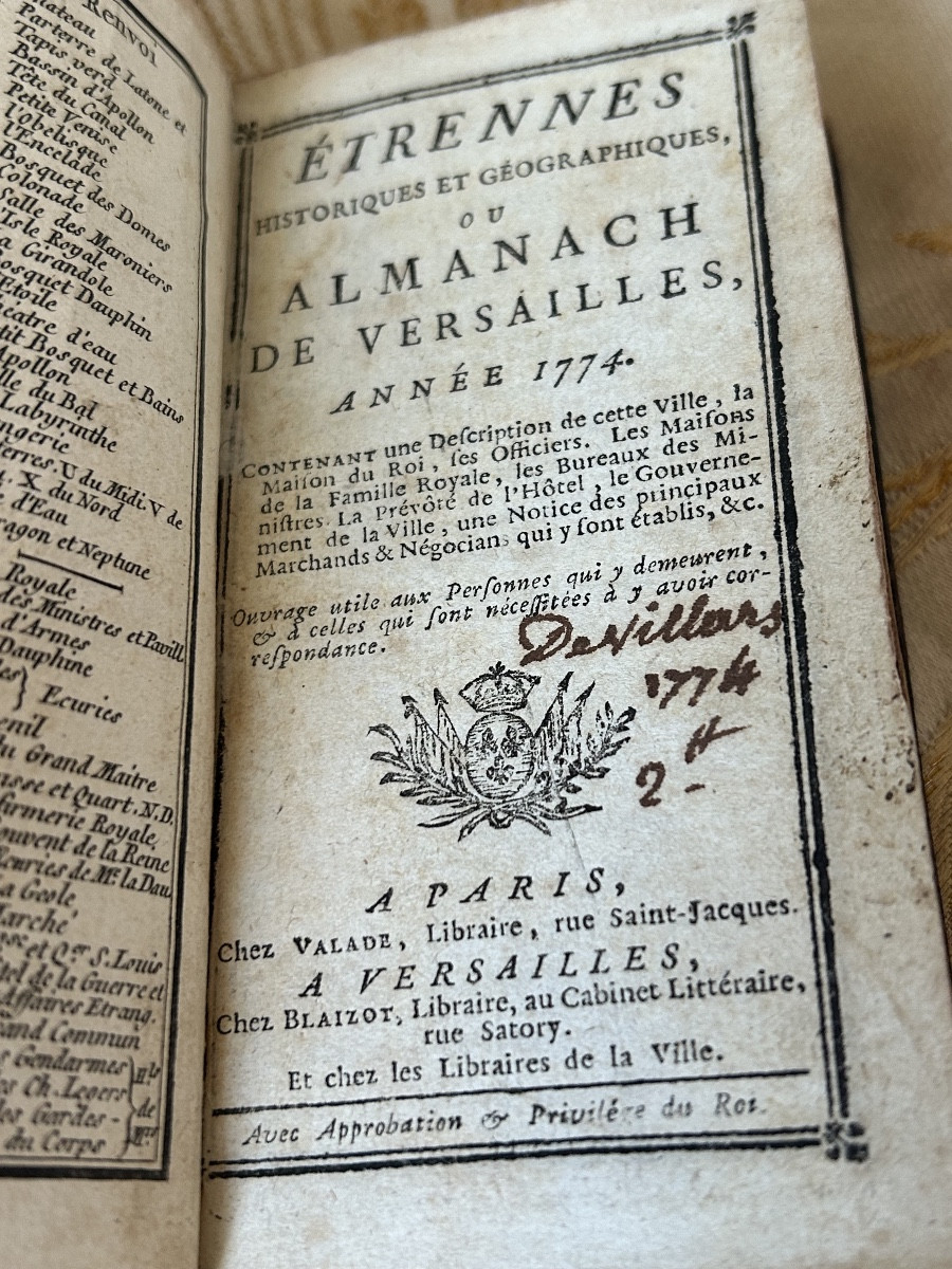 Almanach De Versailles Year 1774