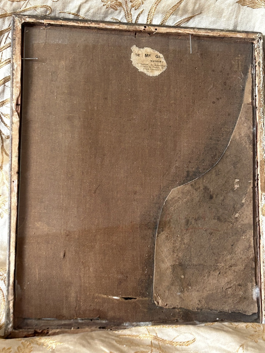 Petite toile représentant deux putti milieu du XVIII ème siècle -photo-4