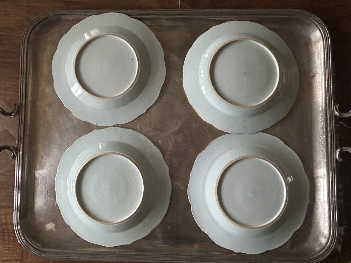 Série de 8 assiettes en porcelaine Compagnie des Indes époque Qianlong vers 1735 1750-photo-2