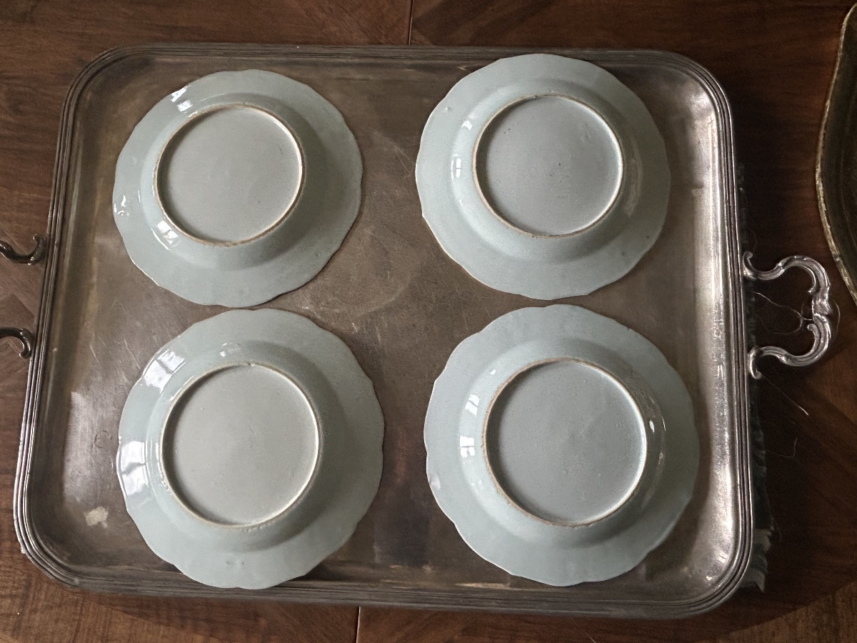 Série de 8 assiettes en porcelaine Compagnie des Indes époque Qianlong vers 1735 1750-photo-3