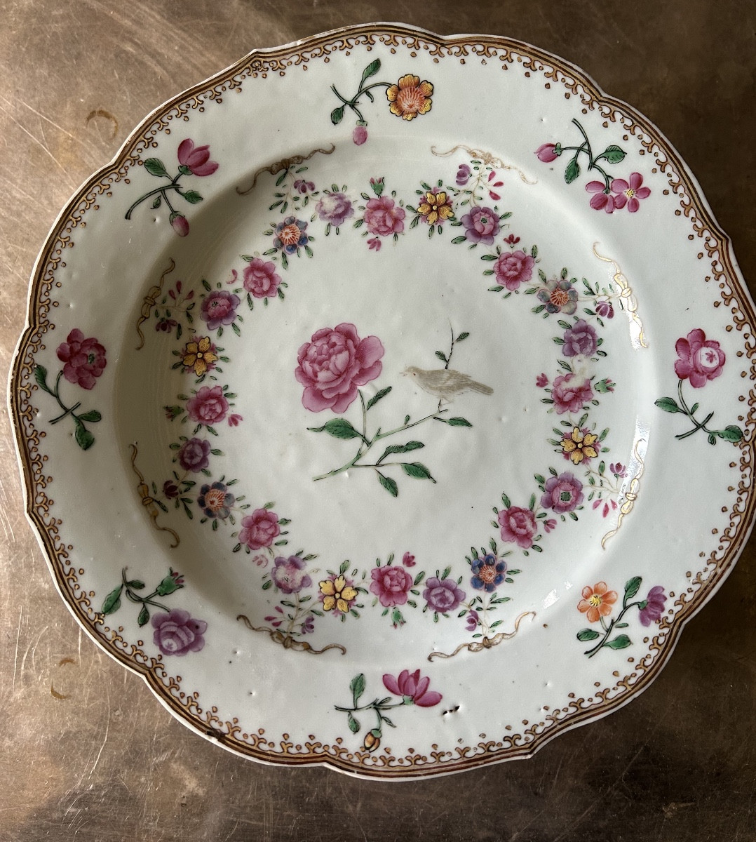 Série de 8 assiettes en porcelaine Compagnie des Indes époque Qianlong vers 1735 1750