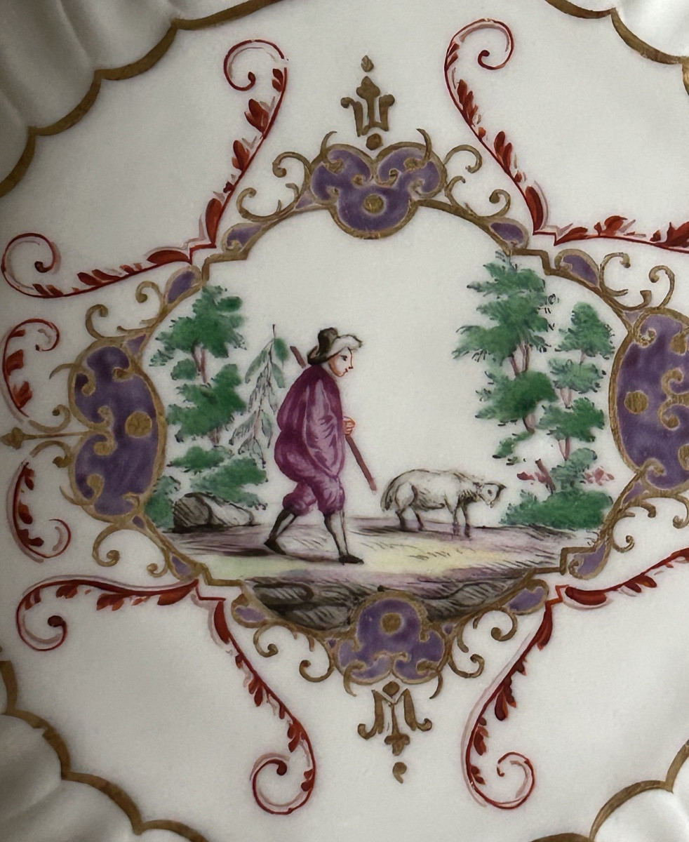 Onze assiettes en porcelaine d’après Meissen ,Manufacture Samson XIX ème siècle-photo-2