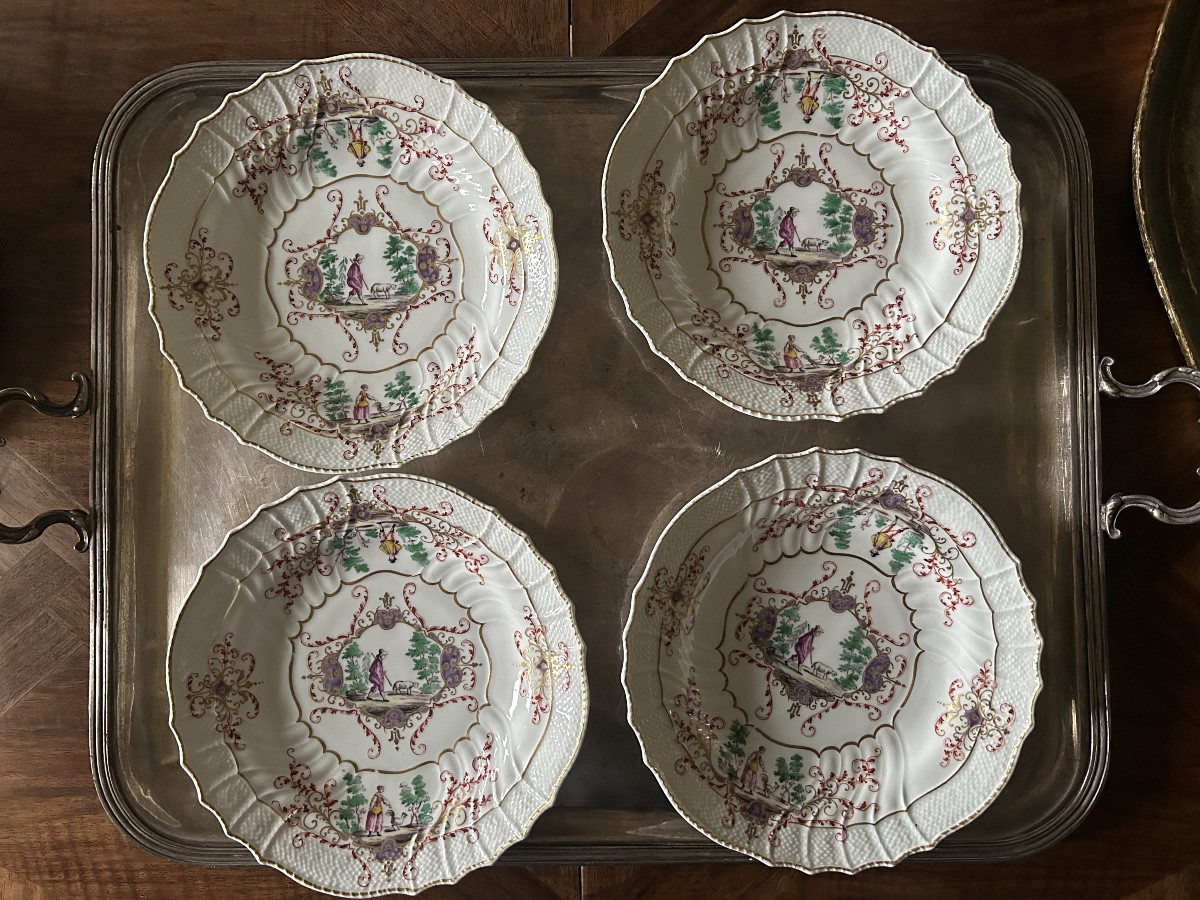Onze assiettes en porcelaine d’après Meissen ,Manufacture Samson XIX ème siècle-photo-2