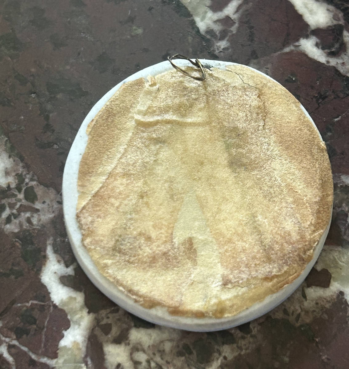 Petit médaillon en biscuit de porcelaine de Sèvres portrait de Marie Antoinette par Duvivier-photo-3