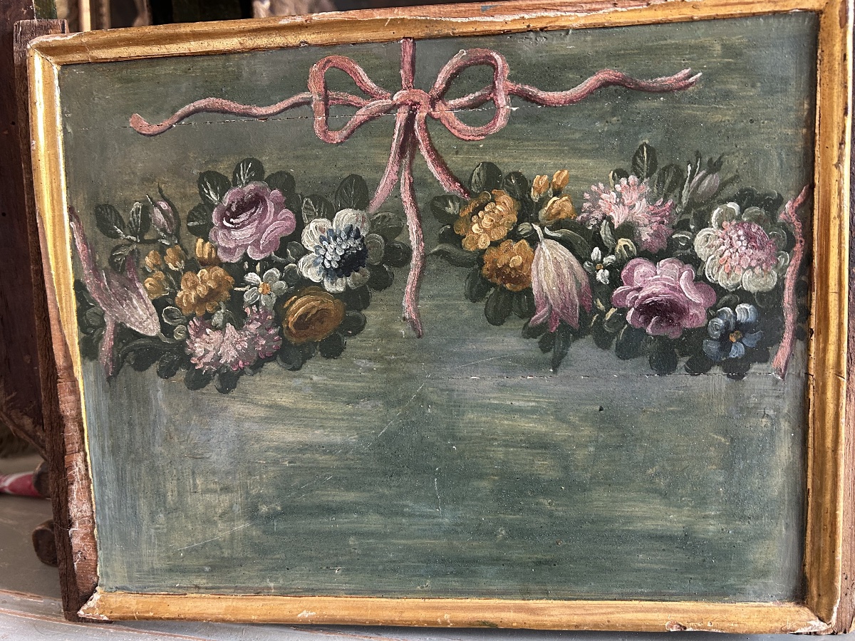 Small Wall-mounted Display Case In Painted And Gilded Wood In The 18th Century Rococo Style-photo-3