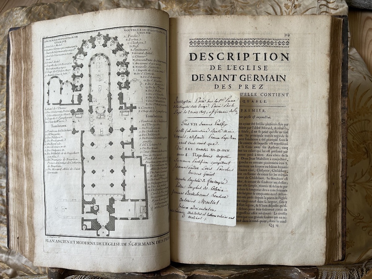 Histoire de l’Abbaye Royale de Saint Germain des Prez 1724 Édition Originale 