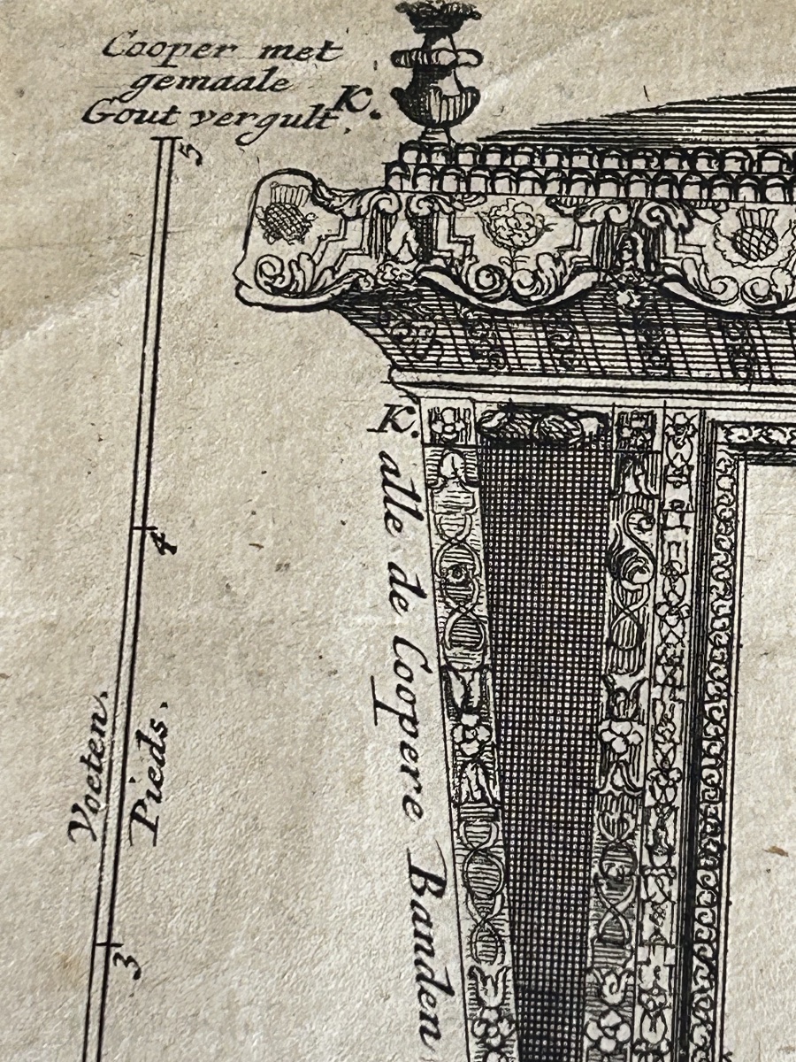 Gravure Du Carrosse de cérémonie de Guillaume III d’Orange –Daniel Marot 1698-photo-4