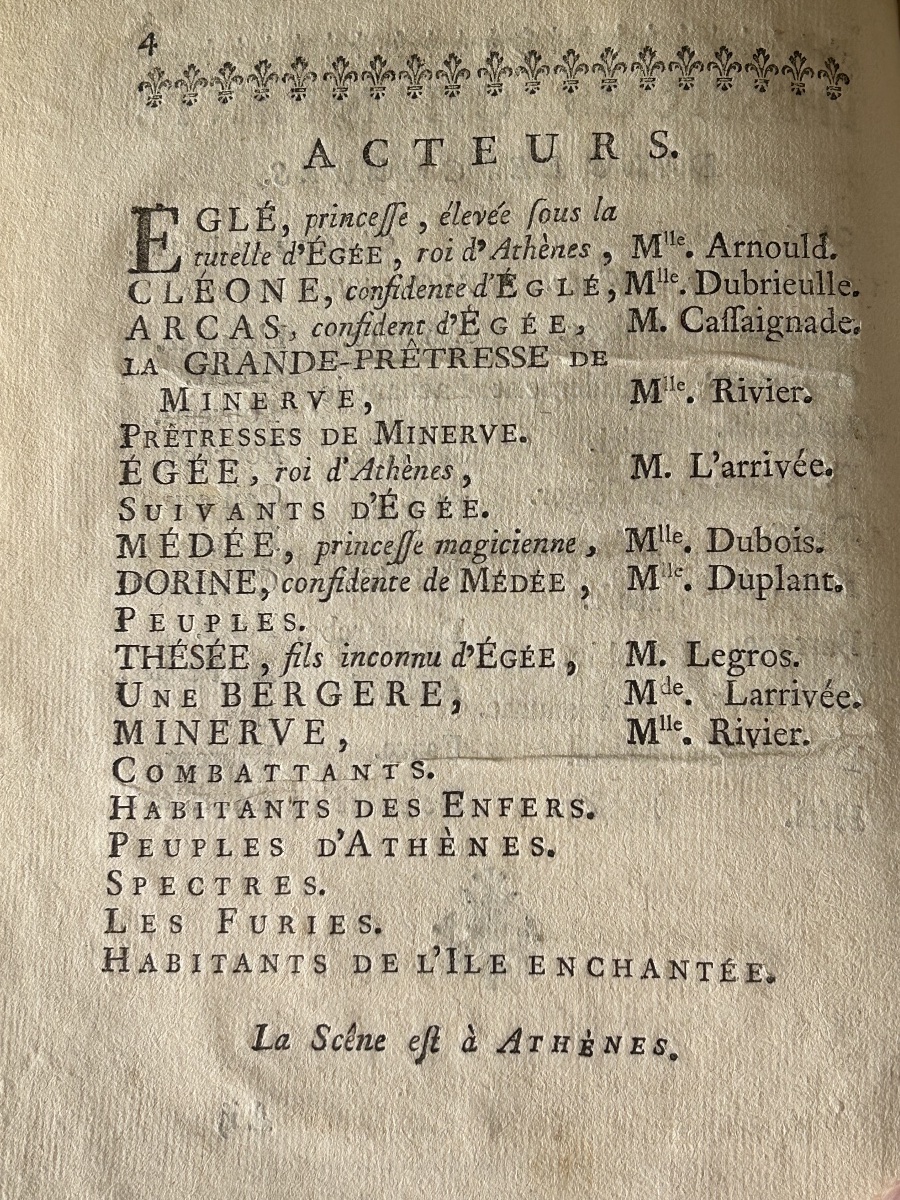Livret de l’opéra Thésée de Lully représentation du 8 décembre 1765 armes de Madame Adélaïde -photo-3