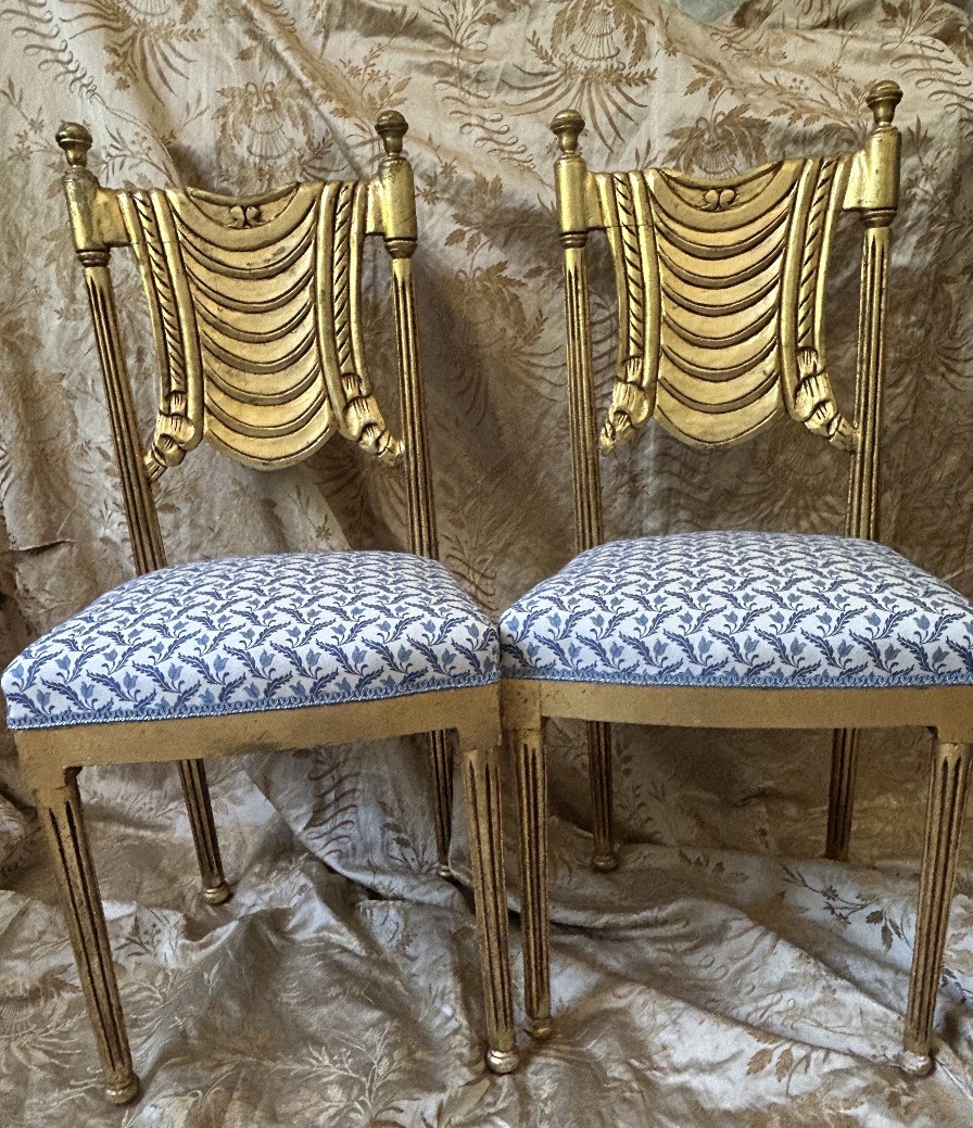Two Small Art Deco-era Theater Or Musician's Chairs 