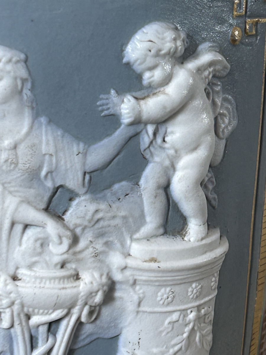 Pair Of Porcelain Vases With Neoclassical Decoration Inspired By Wedgwood Reliefs, Circa 1890-photo-4