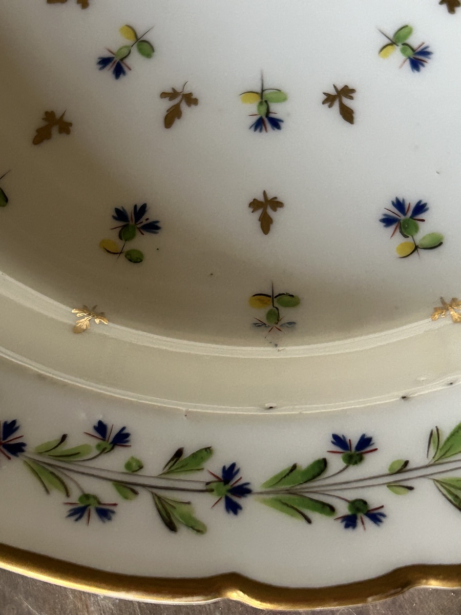 Set Of 4 Paris Porcelain Plates Attributed To The Manufacture De La Reine, Circa 1790-photo-2
