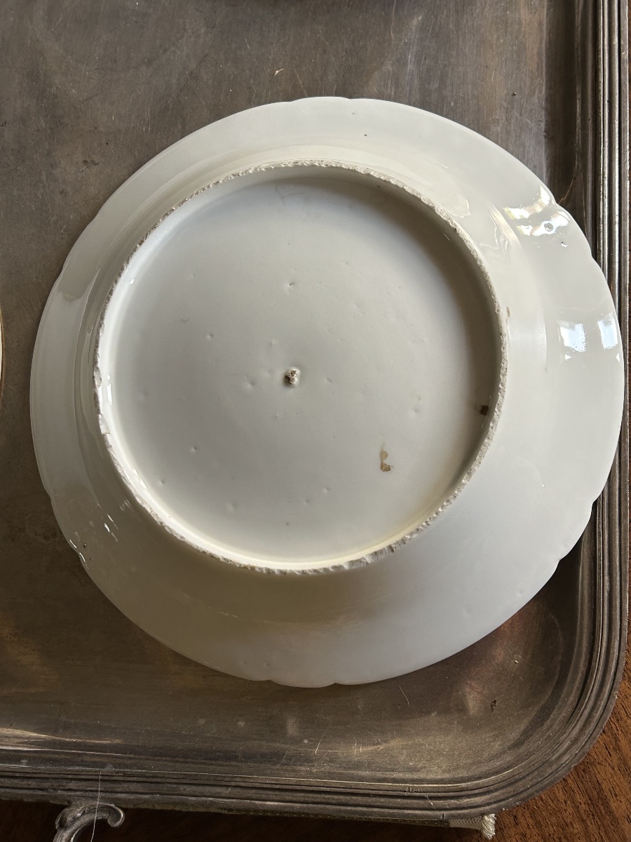 Set Of 4 Paris Porcelain Plates Attributed To The Manufacture De La Reine, Circa 1790-photo-3