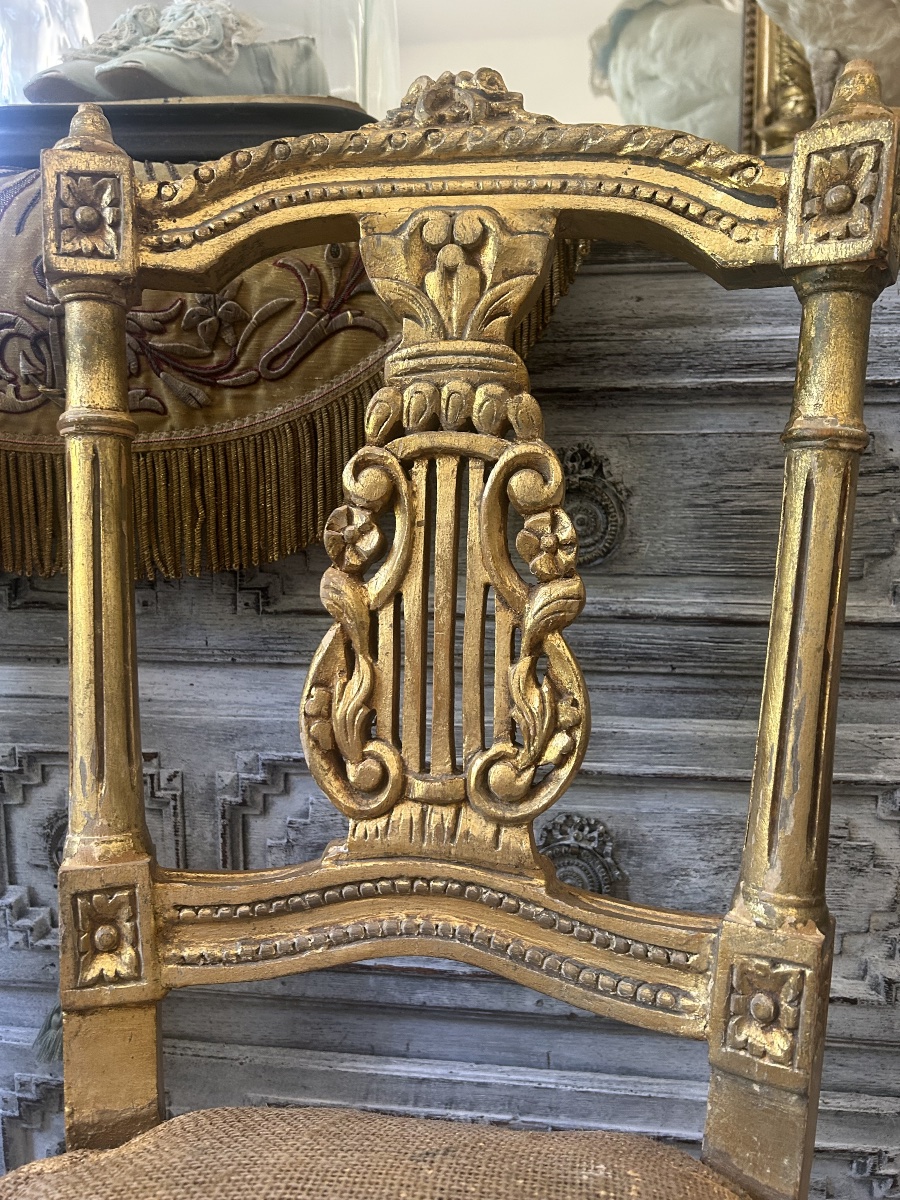 Pair Of Small Louis XVI-style Theater Chairs -photo-2