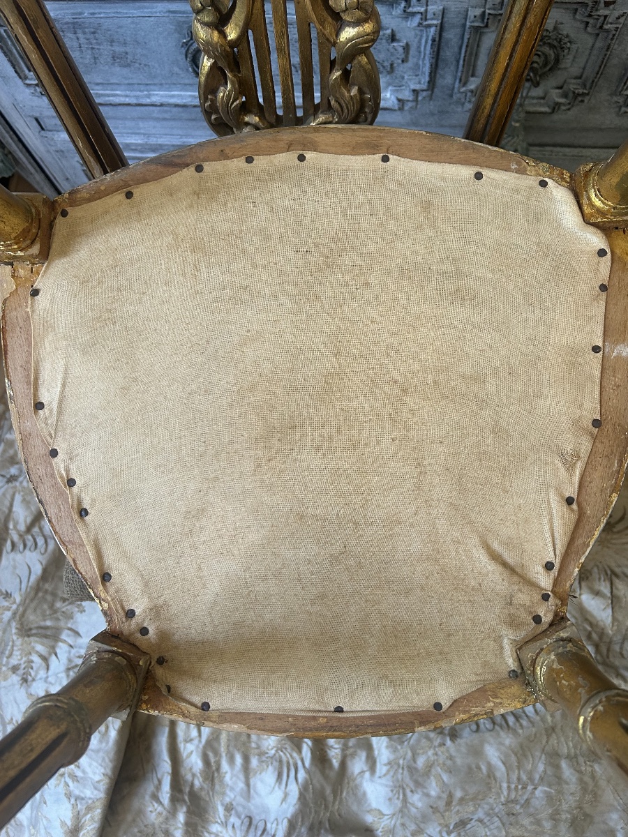 Pair Of Small Louis XVI-style Theater Chairs -photo-4