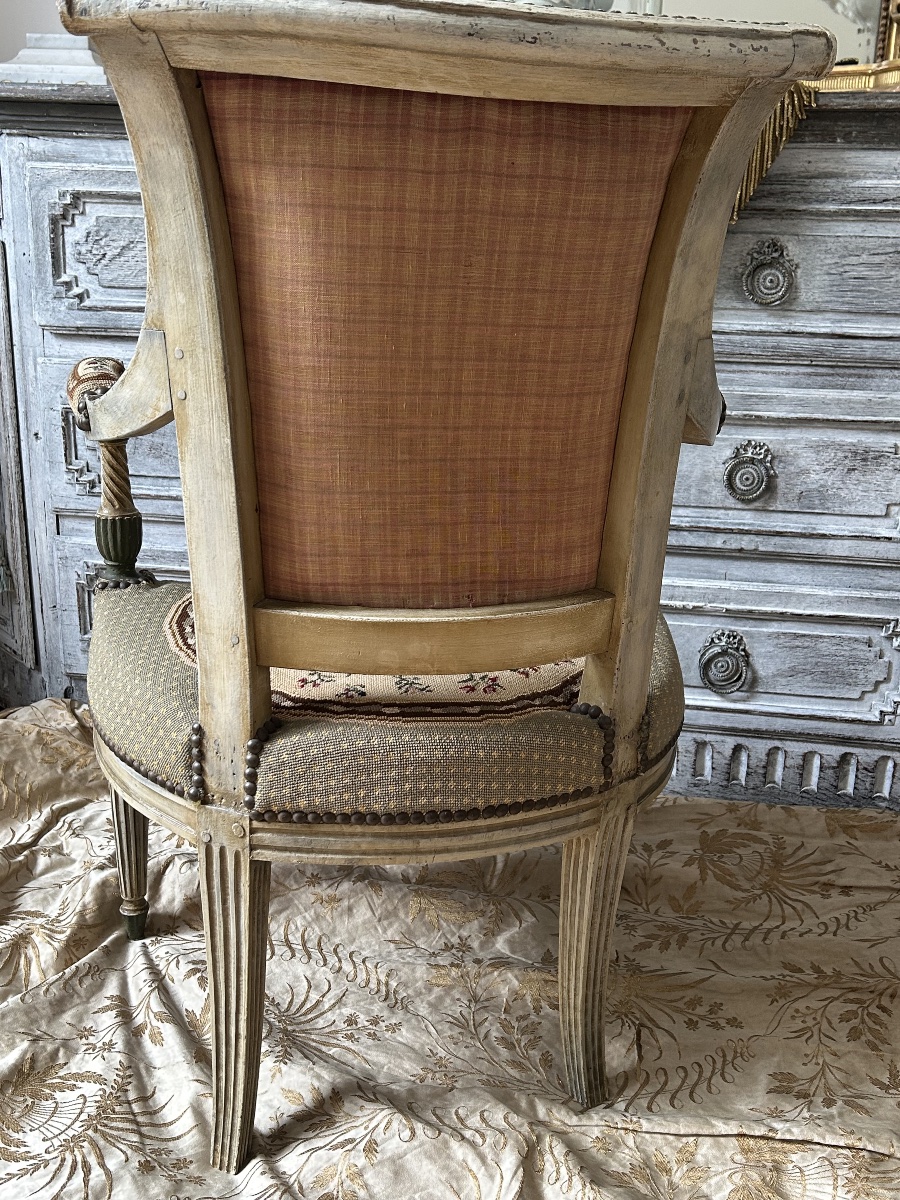 Fauteuil de cabinet ou de bureau d’époque Directoire vers 1795 1799-photo-5
