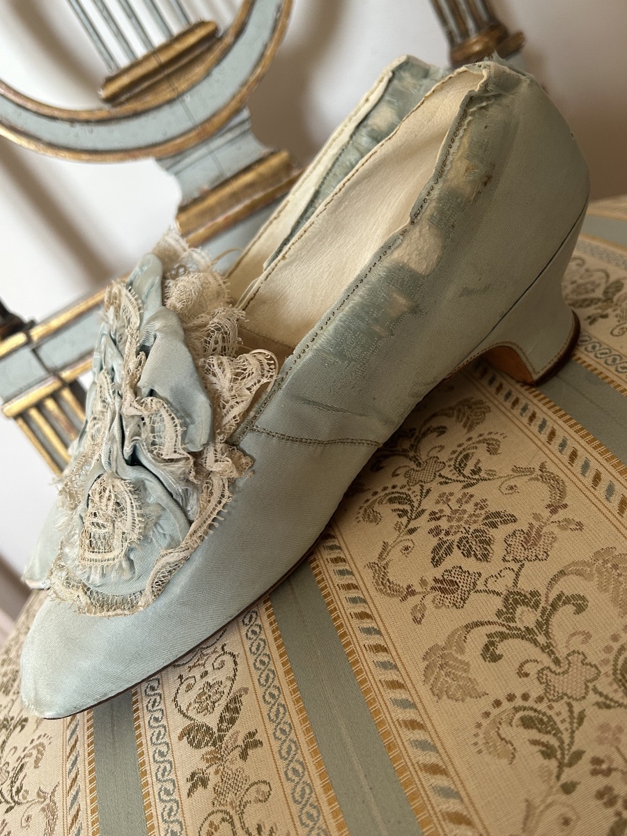 Paire de souliers de bal époque Napoléon III -photo-2