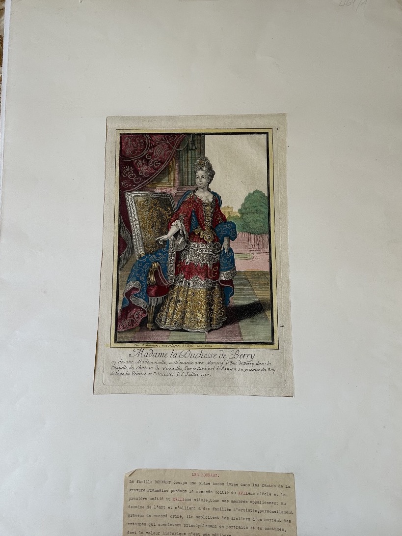 Portrait Of The Duchess Of Berry, A Fashion Engraving From The Louis XIV Era-photo-3