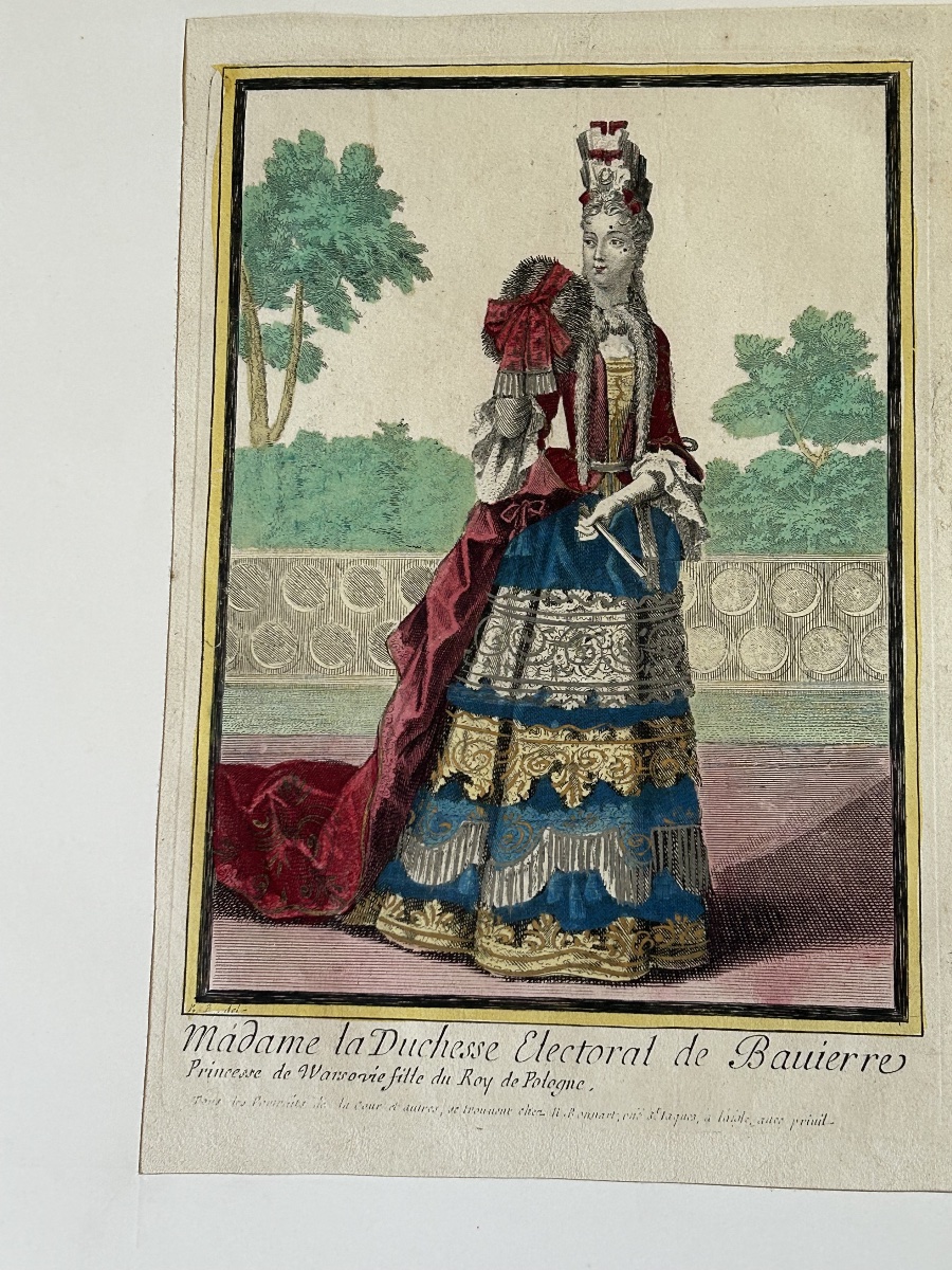 Portrait Of The Electress Of Bavaria: 17th-century Fashion Engraving 