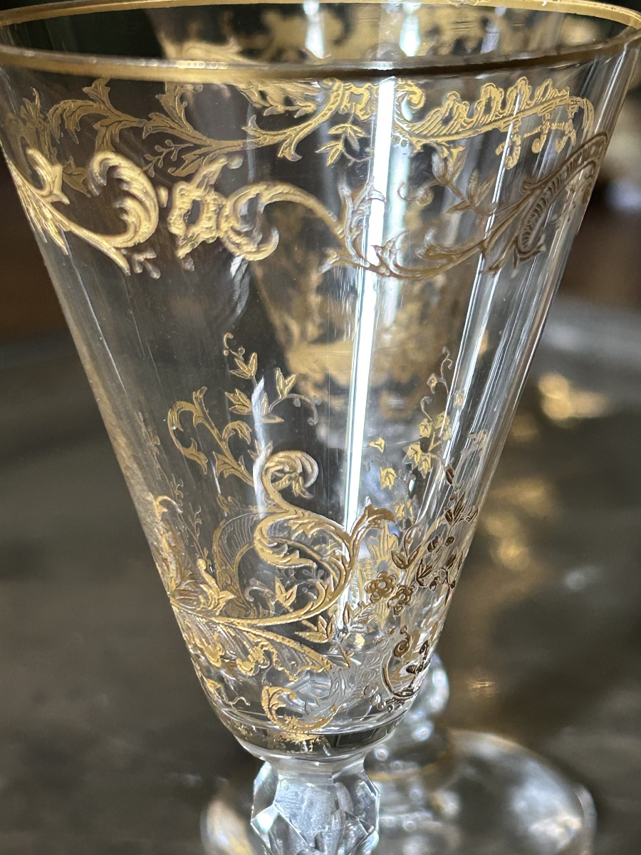 Ensemble de 4 verres à vin Cristallerie de Saint Louis Epoque fin du XIX ème siècle -photo-4