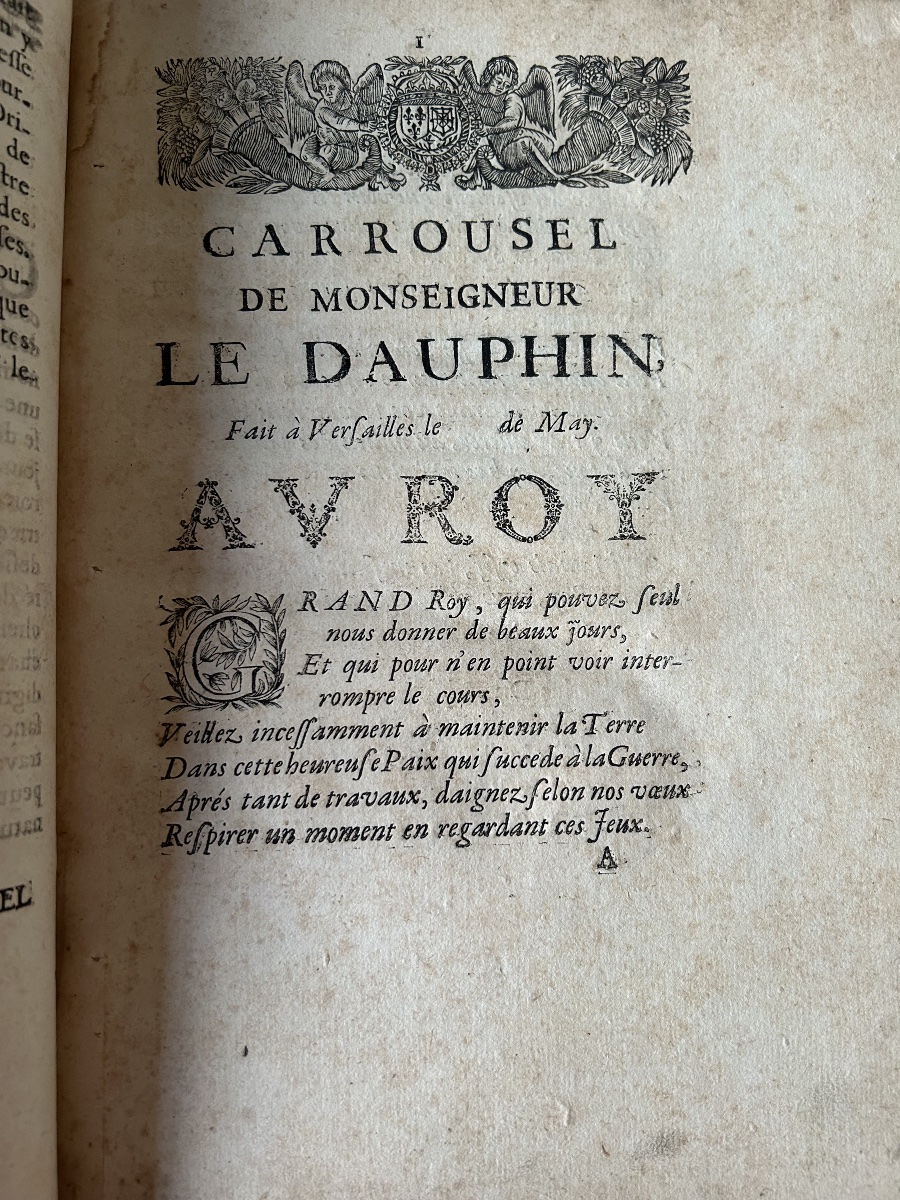 Carrousel de Monseigneur le Dauphin Fait à Versailles le de May 1686 Édition Originale 