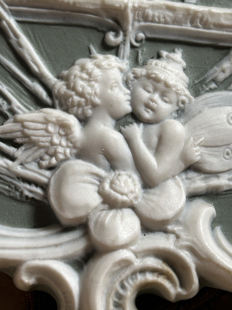 Porcelain Bisque Plate In The Style Of The Wedgwood Manufactory, Late 19th Century-photo-4