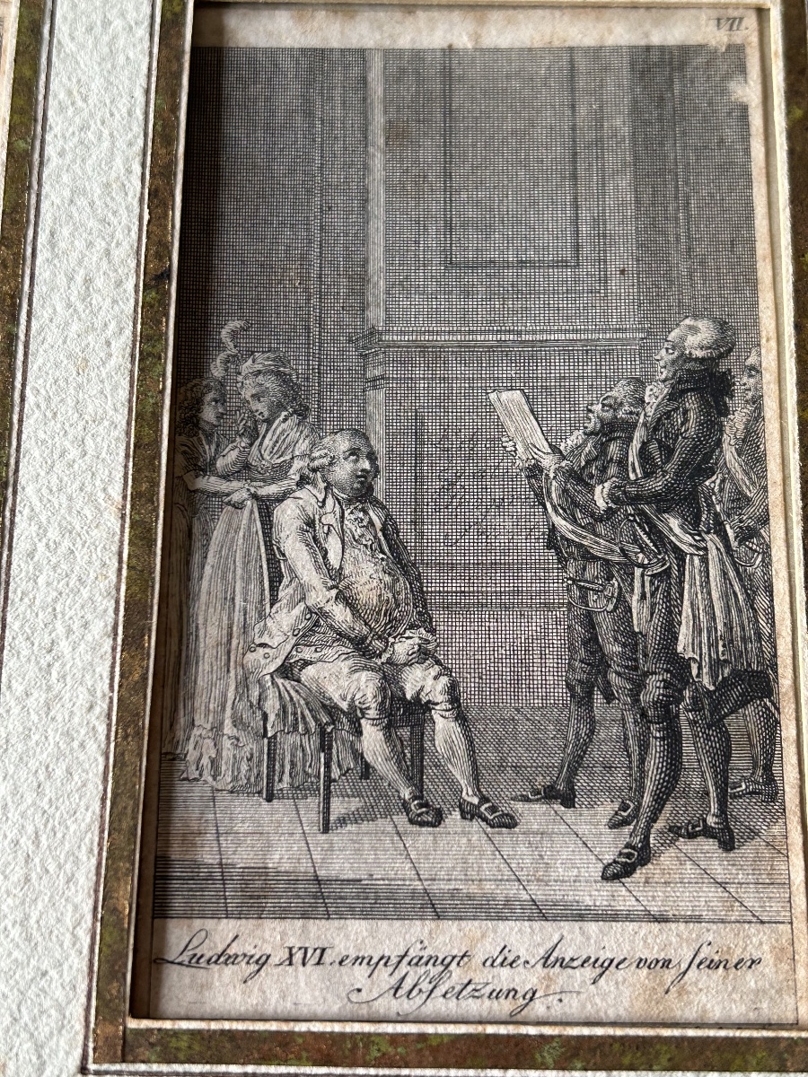 Suite de 4 gravures historiques la chute et l’exécution de Louis XVI 1792 1793-photo-3