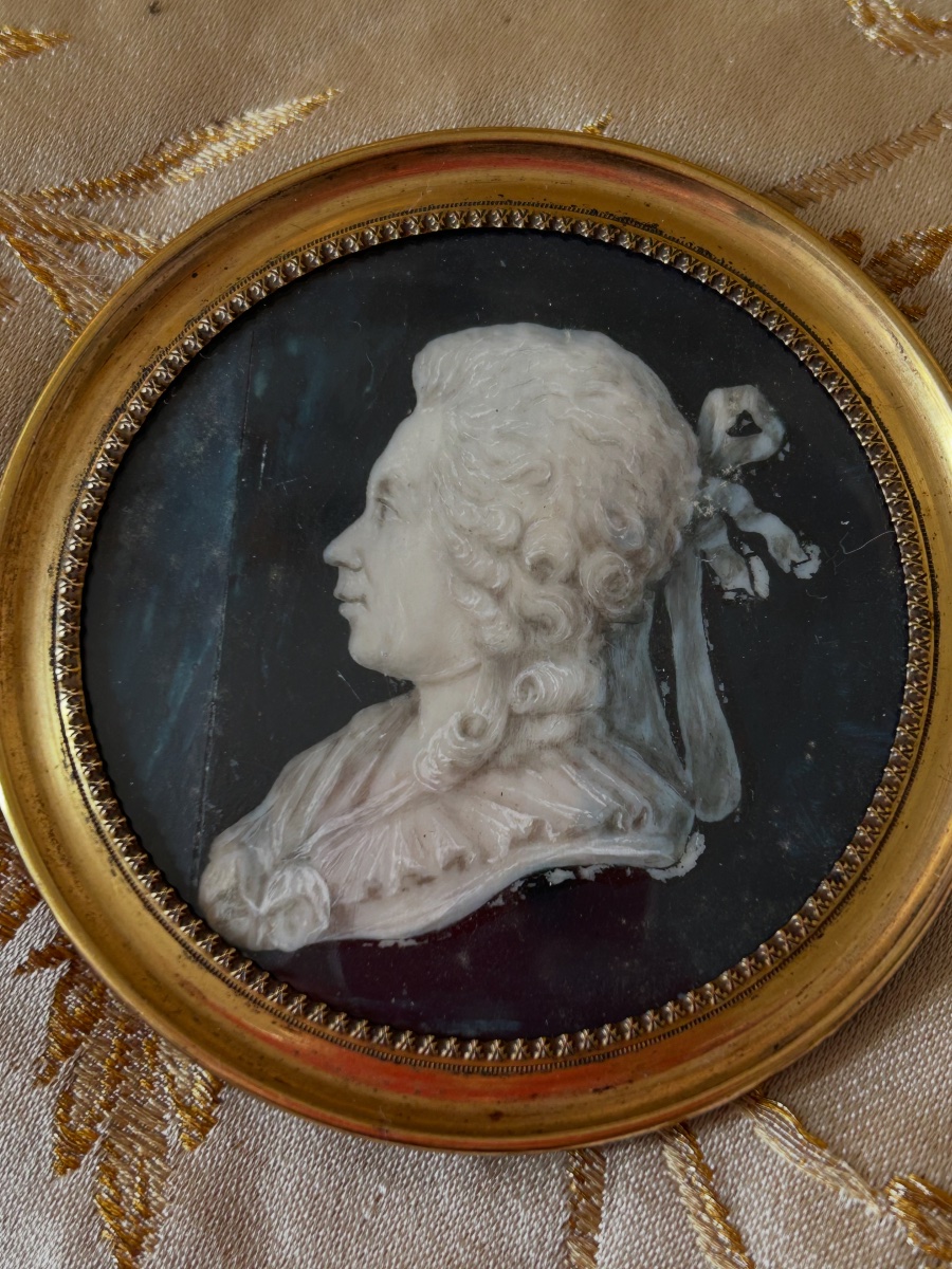 Médaillon en grisaille Portrait dans le goût de Piat Joseph Sauvage Époque Louis XVI-photo-2
