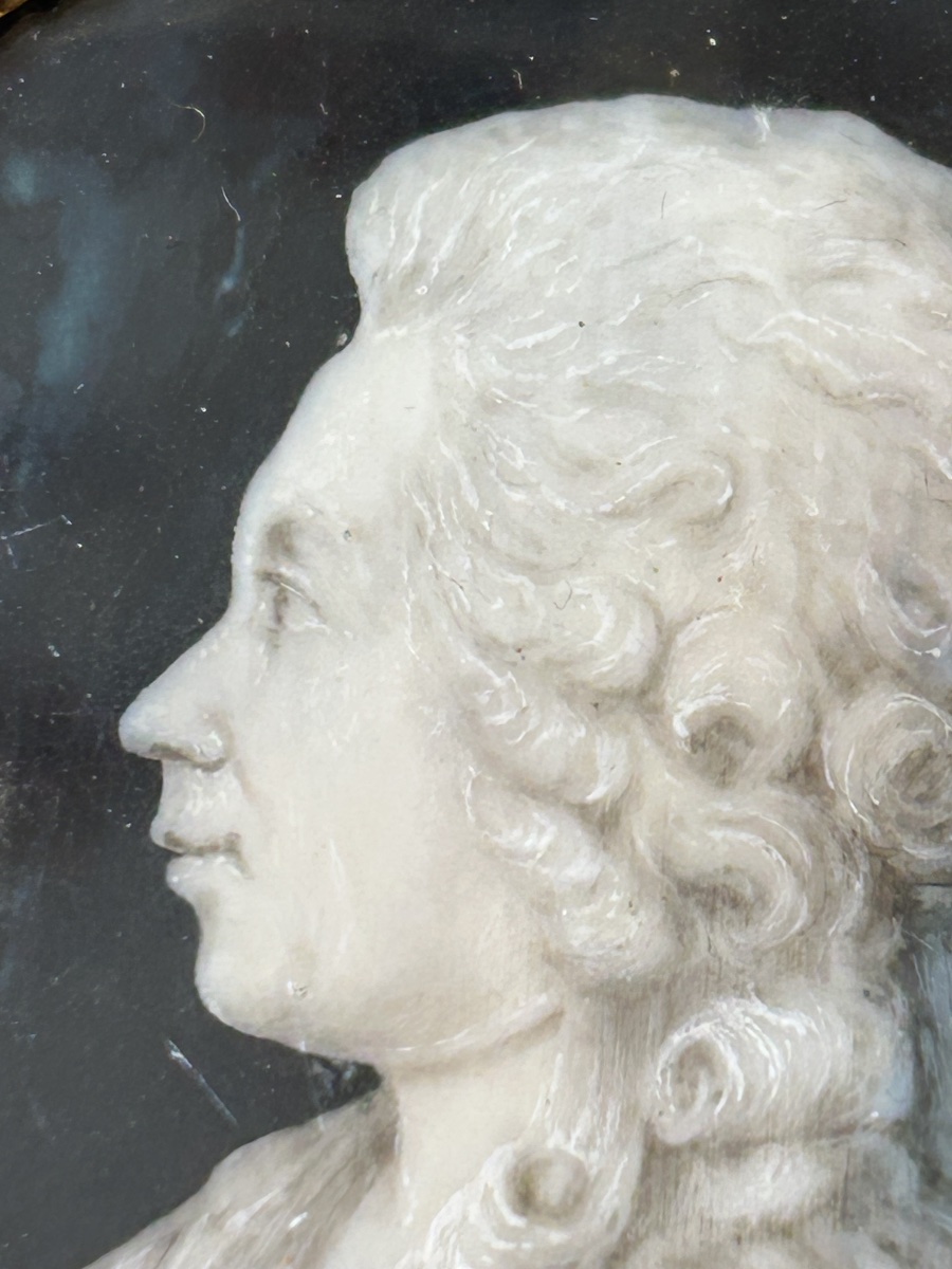 Médaillon en grisaille Portrait dans le goût de Piat Joseph Sauvage Époque Louis XVI-photo-4